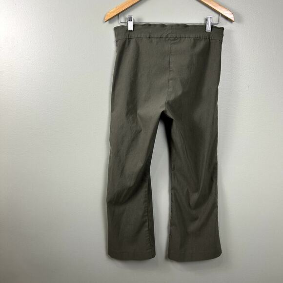 Avenue Montaigne Leo Signature Pant Cropped Flare Stretch Olive Green 8 Medium - Picture 9 of 9